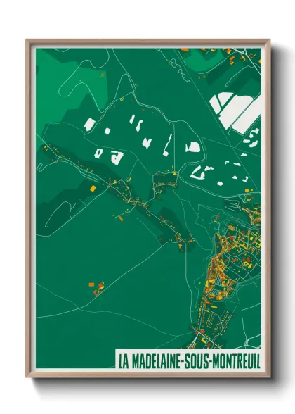 Une affiche de carte sur La Madelaine-sous-Montreuil