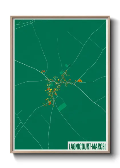 Une affiche de carte sur Lagnicourt-Marcel