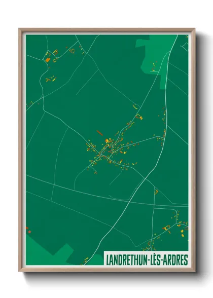 Une affiche de carte sur Landrethun-lès-Ardres