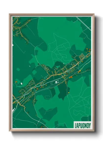 Une affiche de carte sur Lapugnoy