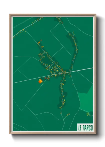Une affiche de carte sur Le Parcq