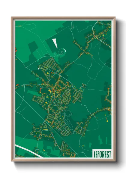 Une affiche de carte sur Leforest