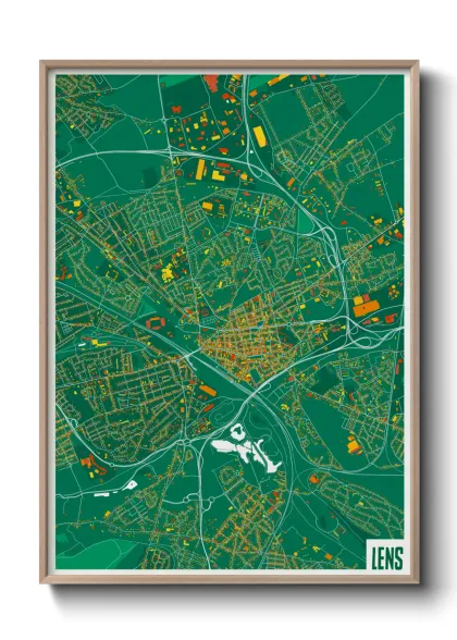 Une affiche de carte sur Lens