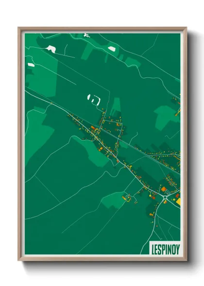 Une affiche de carte sur Lespinoy