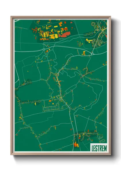 Une affiche de carte sur Lestrem