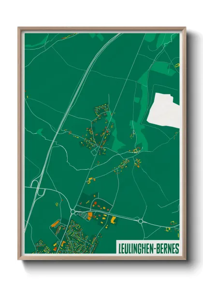 Une affiche de carte sur Leulinghen-Bernes