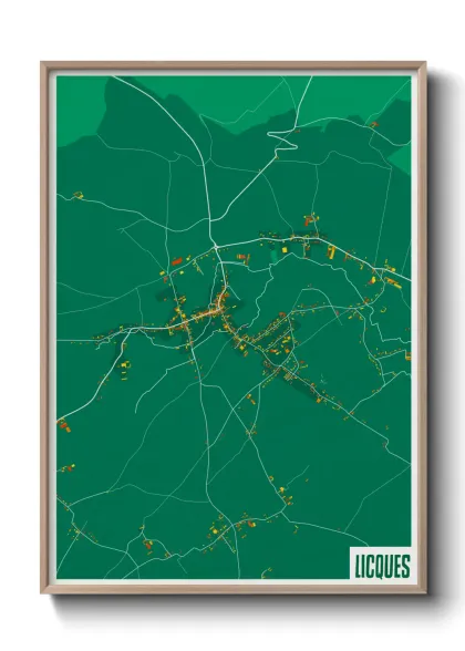 Une affiche de carte sur Licques
