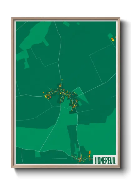 Une affiche de carte sur Lignereuil