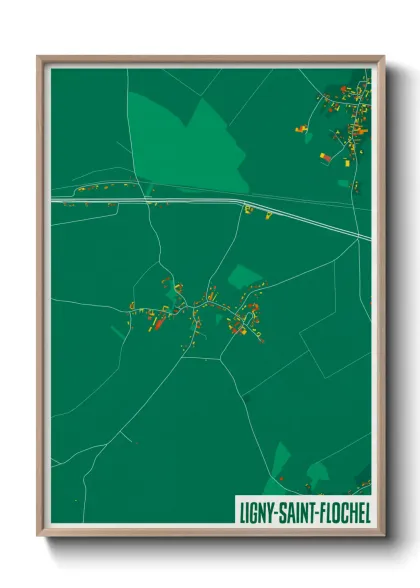 Une affiche de carte sur Ligny-Saint-Flochel