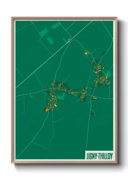 Une affiche de carte sur Ligny-Thilloy