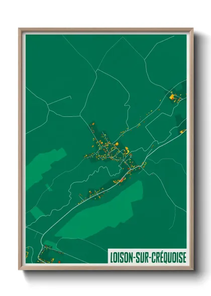 Une affiche de carte sur Loison-sur-Créquoise