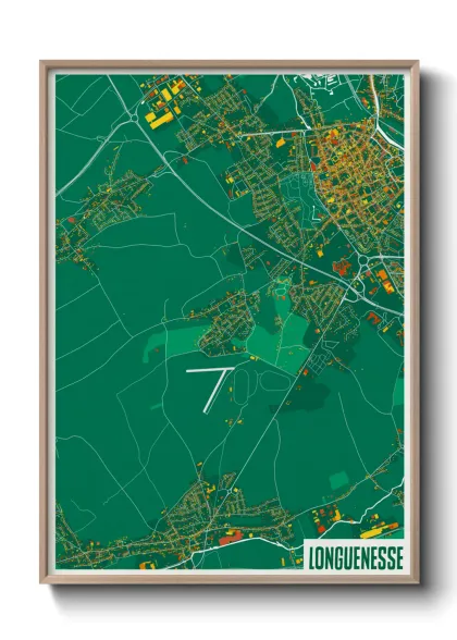 Une affiche de carte sur Longuenesse