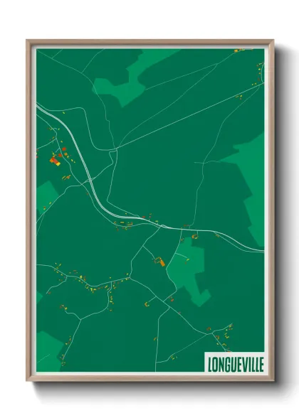 Une affiche de carte sur Longueville