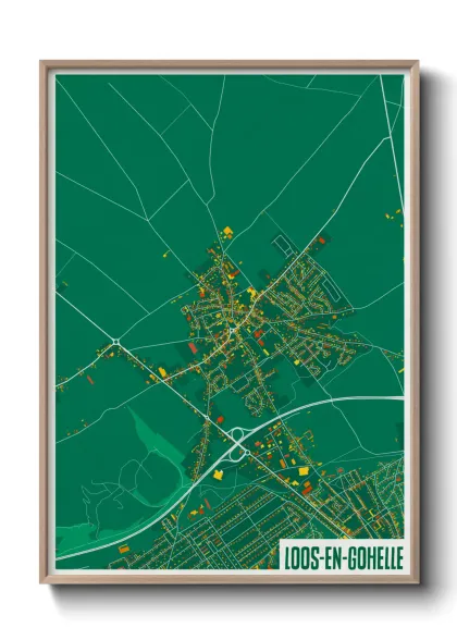 Une affiche de carte sur Loos-en-Gohelle