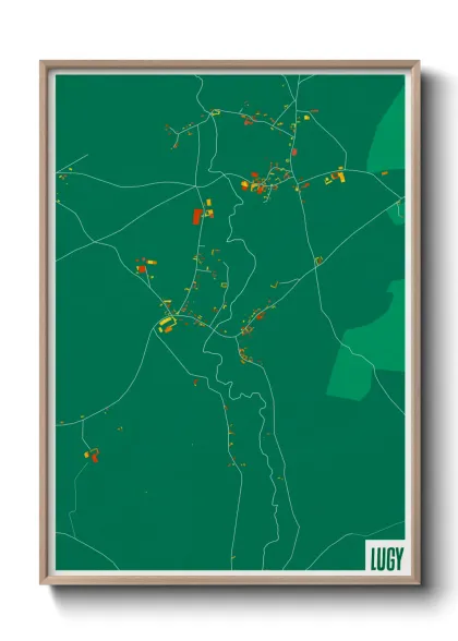 Une affiche de carte sur Lugy