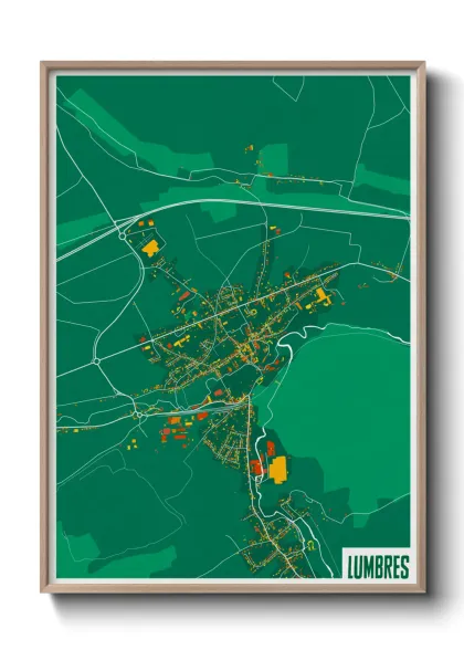 Une affiche de carte sur Lumbres