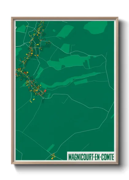 Une affiche de carte sur Magnicourt-en-Comte