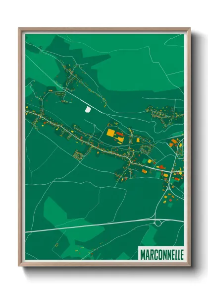 Une affiche de carte sur Marconnelle