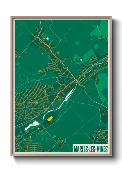 Une affiche de carte sur Marles-les-Mines