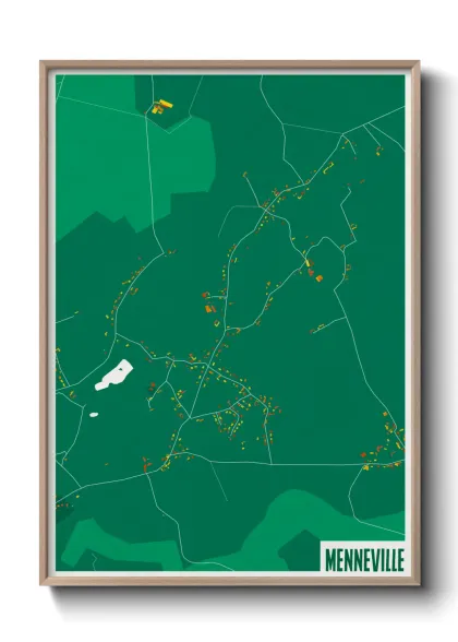 Une affiche de carte sur Menneville
