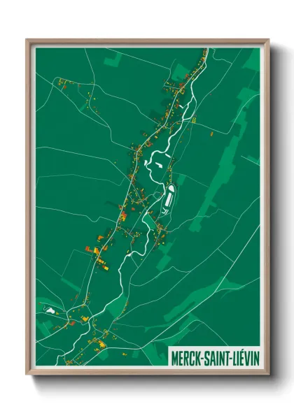 Une affiche de carte sur Merck-Saint-Liévin