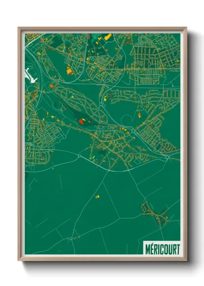 Une affiche de carte sur Méricourt