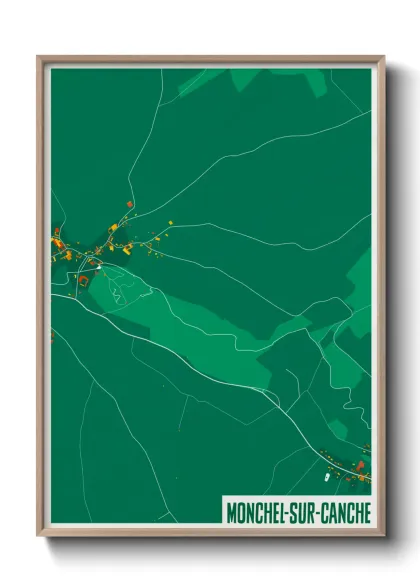 Une affiche de carte sur Monchel-sur-Canche