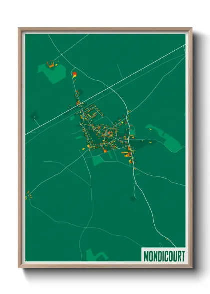 Une affiche de carte sur Mondicourt