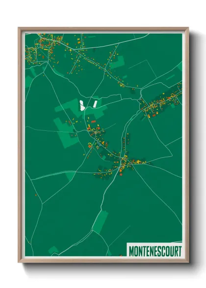 Une affiche de carte sur Montenescourt
