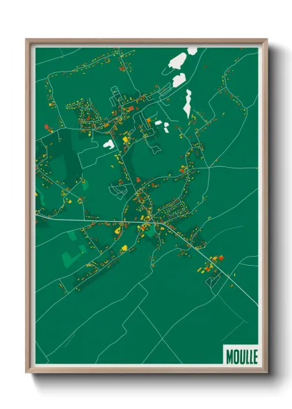 Une affiche de carte sur Moulle