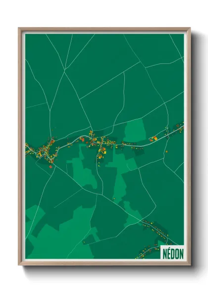Une affiche de carte sur Nédon