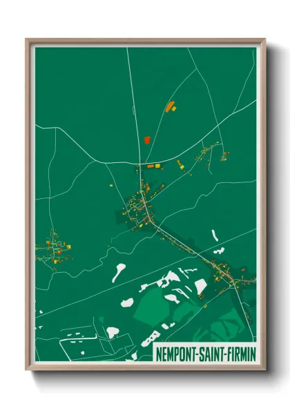 Une affiche de carte sur Nempont-Saint-Firmin