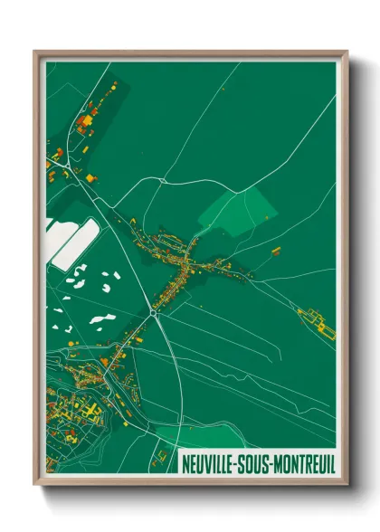 Une affiche de carte sur Neuville-sous-Montreuil