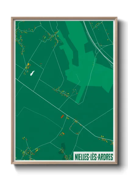 Une affiche de carte sur Nielles-lès-Ardres