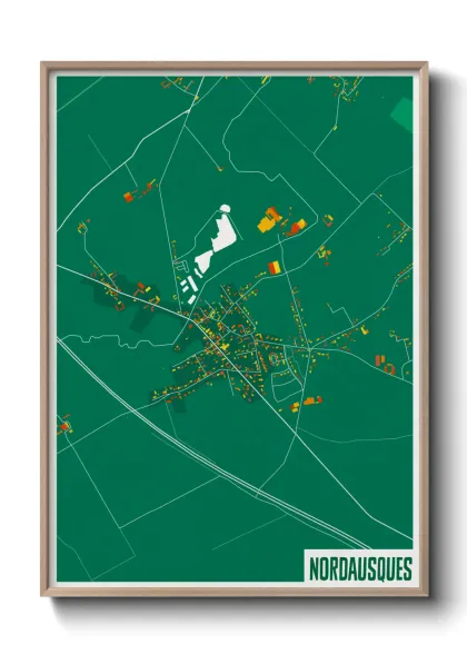 Une affiche de carte sur Nordausques