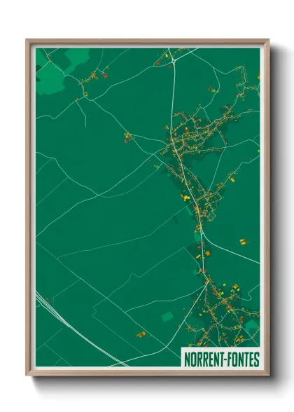 Une affiche de carte sur Norrent-Fontes