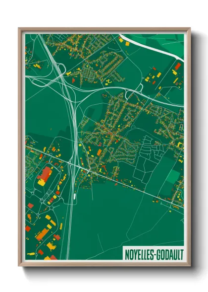 Une affiche de carte sur Noyelles-Godault