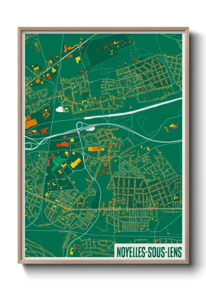 Une affiche de carte sur Noyelles-sous-Lens