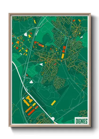 Une affiche de carte sur Oignies