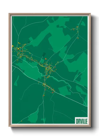 Une affiche de carte sur Orville