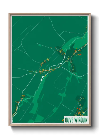 Une affiche de carte sur Ouve-Wirquin