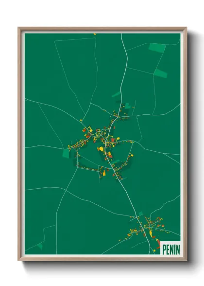 Une affiche de carte sur Penin