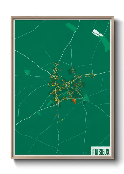 Une affiche de carte sur Puisieux