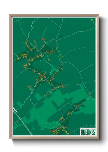Une affiche de carte sur Quernes