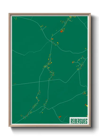 Une affiche de carte sur Rebergues