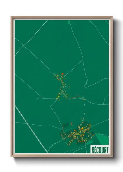 Une affiche de carte sur Récourt