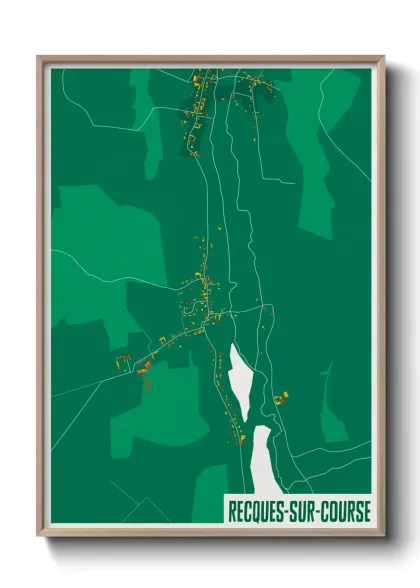 Une affiche de carte sur Recques-sur-Course