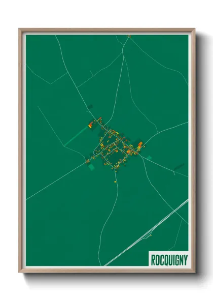 Une affiche de carte sur Rocquigny