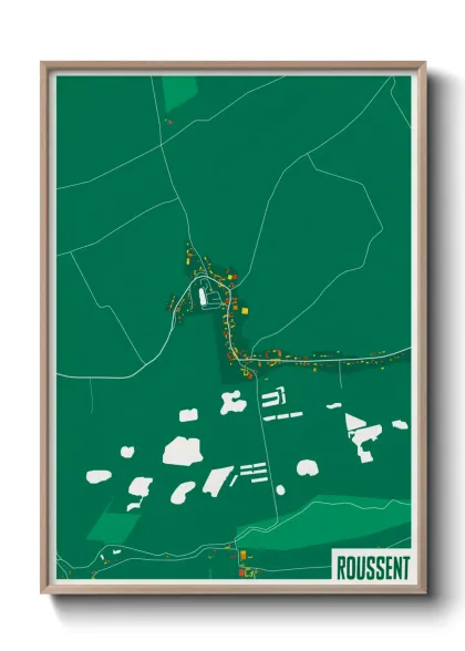 Une affiche de carte sur Roussent