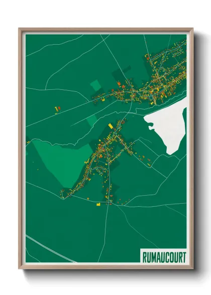 Une affiche de carte sur Rumaucourt
